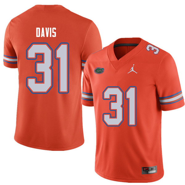 Jordan Brand Men #31 Shawn Davis Florida Gators College Football Jerseys Sale-Orange - Click Image to Close